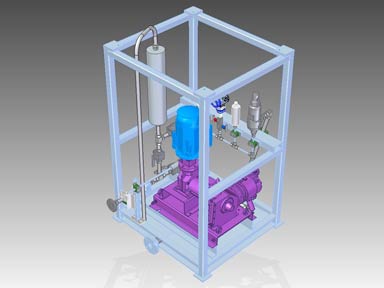 3D model of an oxygen scavenger injection pump.